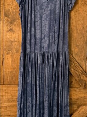 Current Air Navy Floral Tiered Maxi Dress
